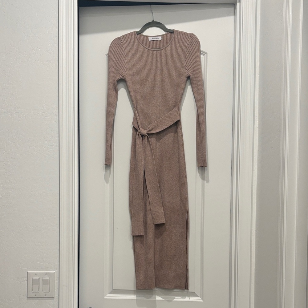 Anrabess Long-Sleeve Knit Dress in Brown - Picture 4 of 4